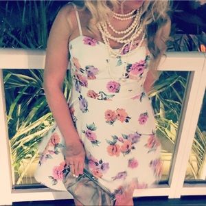 Flowery Baby Blue Forever21 Dress